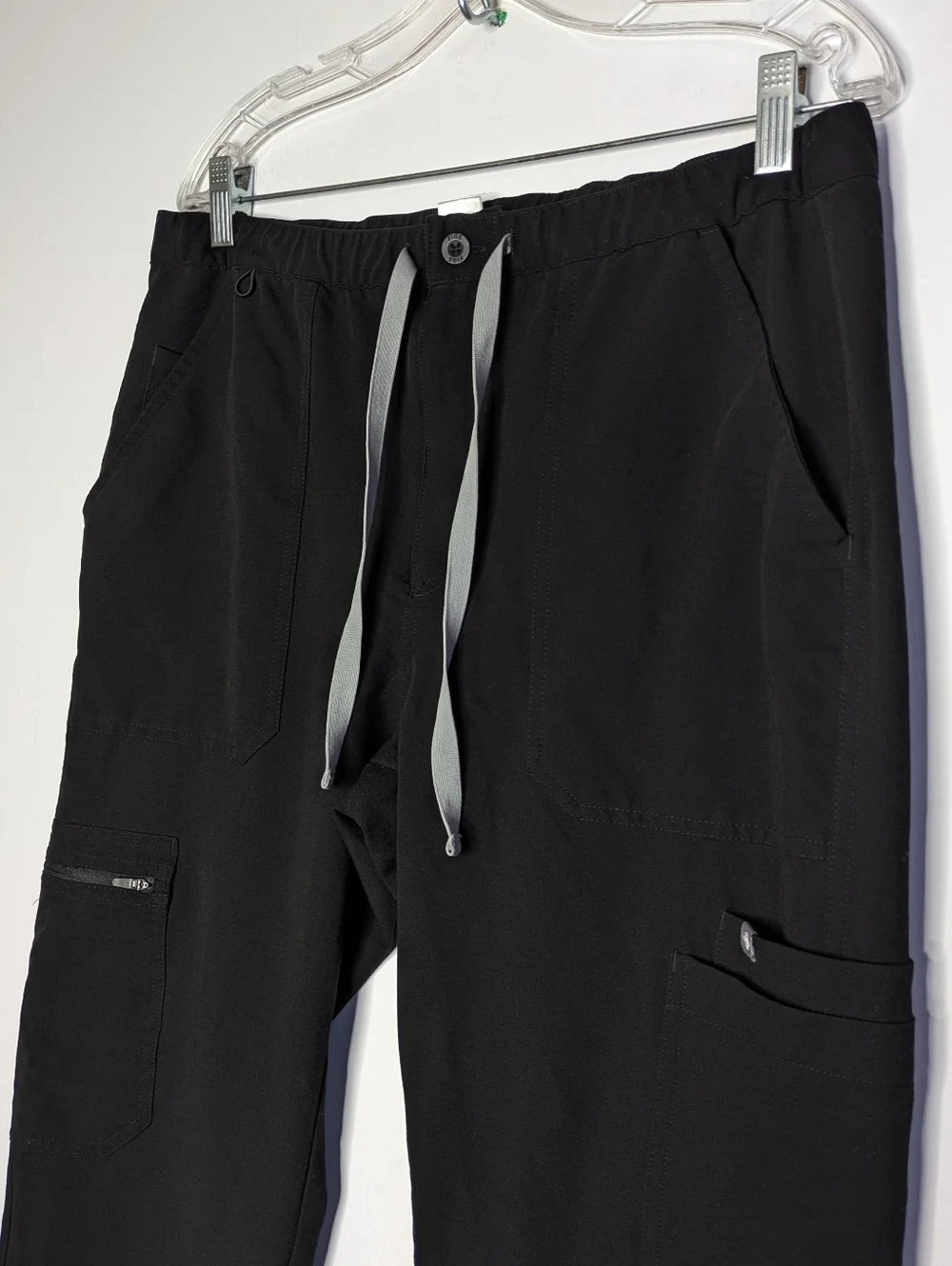 Figs Black Cairo Cargo Zip Up Drawstring Scrub Pant M